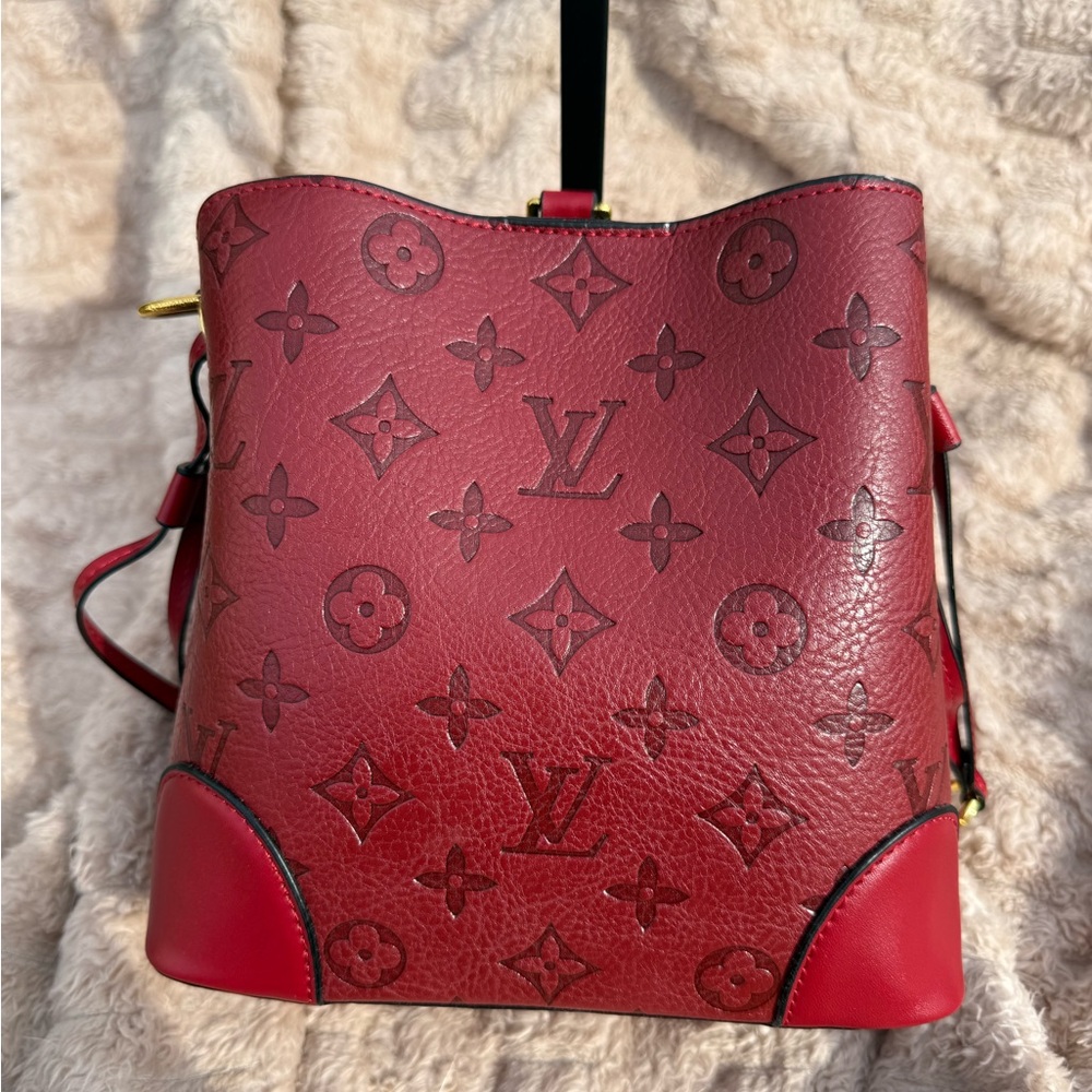 Cherry Red Monogram Shoulder Bag - image 2